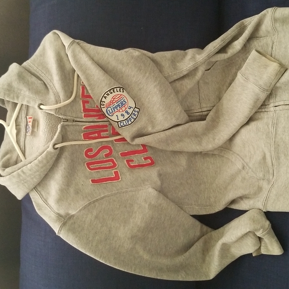 Grey Los Angeles Clippers Zip-up Hooded Sweatshirt - Picture 3 of 3